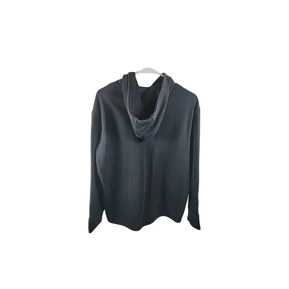 Adidas 3-Stripe Logo Hoodie Black White Size L (16-18) Drawstring Pullover - Picture 4 of 6